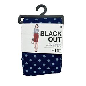 HUE U23437 Cotton Knee Capri Leggings Blue Polka ( XS )